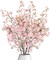4-Pack 39.3" Artificial Cherry Blossom Branches – Faux Silk Flowers for Spring, Wedding & Home Table Vase Decor (Pink/Peach)